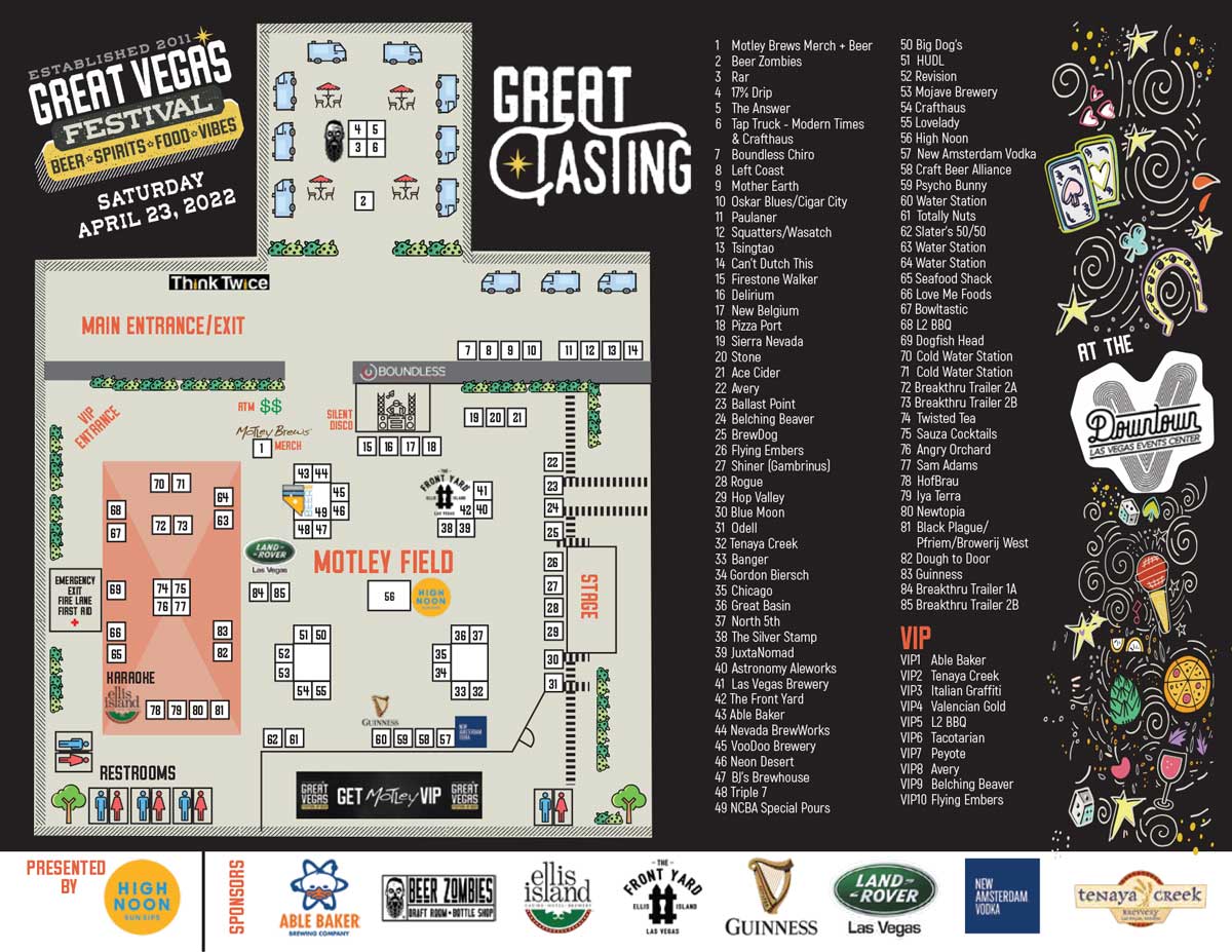2022 Great Vegas Festival of Beer Map • Great Tasting